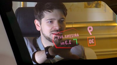 A car dashboard that can display directions and points of interest as holograms has been developed.