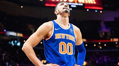 Enes Kanter playing for the New York Knicks