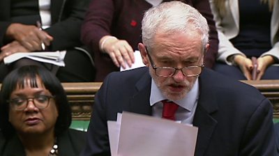 Labour leader Jeremy Corbyn says the prime minister is in "deep denial"  and must change her red lines over a Brexit deal.