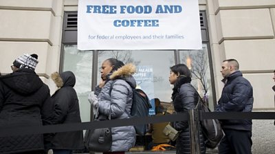 Pop-up kitchens are serving free food to unpaid federal workers as the US government shutdown drags on.