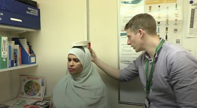 Patient Najma Sufi and dietician Owen Marples