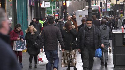 People walking on a high street