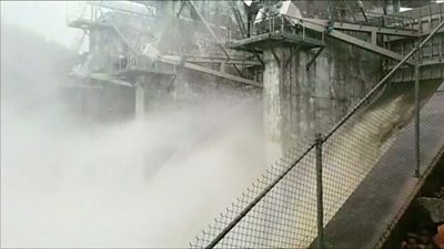 Dam gates opened