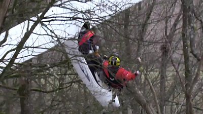 Crashed glider pilot winched to safety