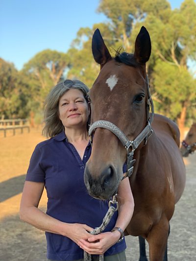Karen Curnow with her horse, Walker