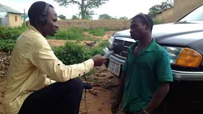 Ibrahim Adamu from Bwari, Abuja talking to Michael about the difficulties faced by PWDs