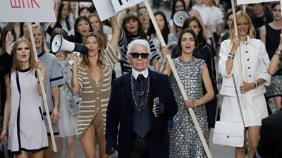 Lagerfeld with models