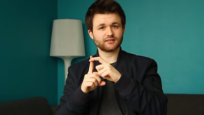 Actor Connor Bryson brings to life the Scots dialect in sign language.