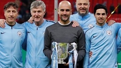 Pep Guardiola with the Carabao Cup
