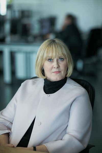 Angela (SARAH LANCASHIRE) (Image Credit: BBC/Laurence Cendrowicz)