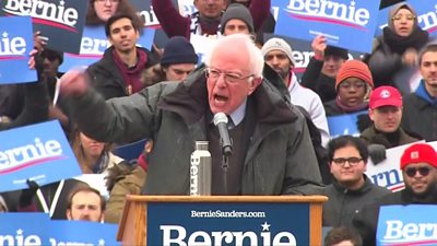 Bernie Sanders speaks at his campaign launch