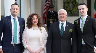 Leo Varadkar with Mike Pence and their partners