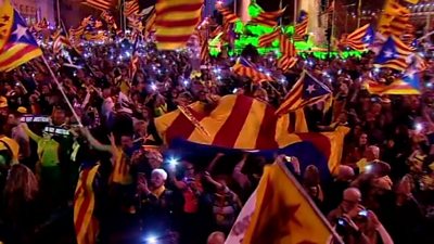 Supporters of Catalan independence march in Madrid