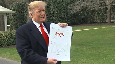 President Trump shows map of 'IS defeat'