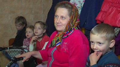 Family in Ukrainian village of Glynn