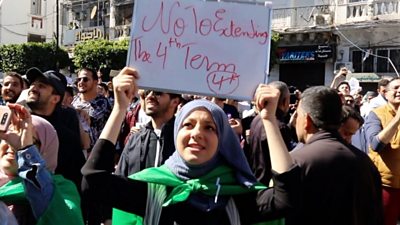 Young people protesting on Algeria's streets