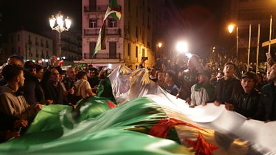 Algerians celebrating in the capital