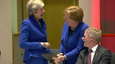 Theresa May and Angela Merkel