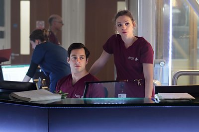 Dr Alex Kiernan (RICHARD RANKIN), Zoe Wade (KATIE CLARKSON-HILL) in Trust Me (Image Credit: BBC/©Red Production Company Photographer: Anne Binckebanck)