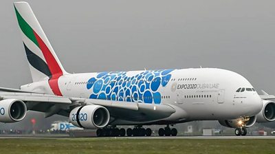 Hundreds of spectators watched the A380 land for its first commercial service in Scotland.