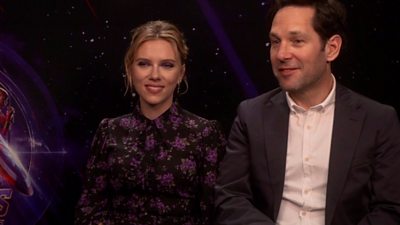 Watch Newsround's interview with stars of Marvel's Avengers: Endgame, Paul Rudd a.k.a. Ant-Man and Scarlett Johansson a.k.a. Black Widow.