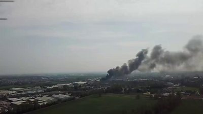 Drone footage of fire