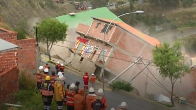 La Paz landslide destroys homes in Bolivia's capital