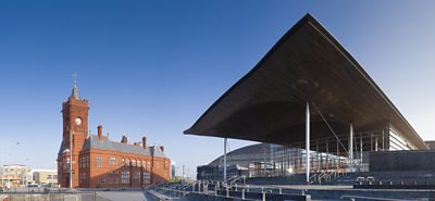 The Senedd building in Cardiff Bay.