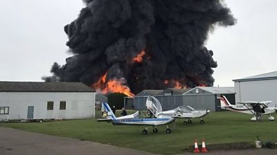 Fire at Sywell Aerodrome