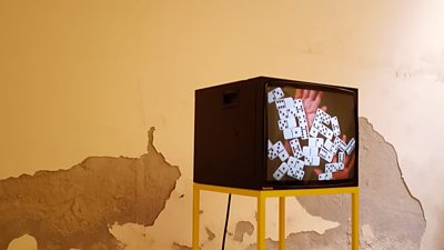 A TV, part of an art installation