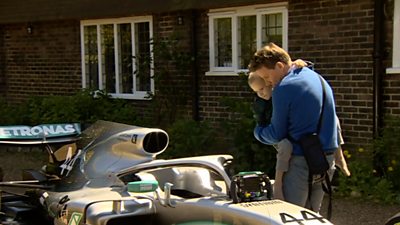 Lewis Hamilton's F1 car visits terminally ill boy