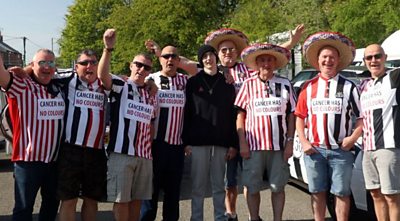 Fans from Newcastle and Sunderland are teaming up for a fundraising road trip to Benidorm.