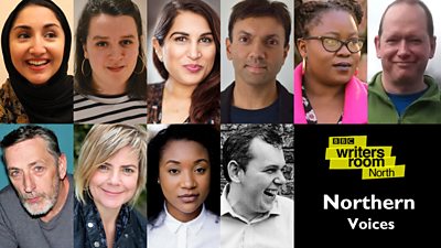 ˿ Writersroom Northern Voices 2018/19. Aina Khan, Georgia Affonso, Guleraana Mir, Mandip Singh Desi, Zodwa Nyoni, Steven Routledge, Tony Schumacher, Allison Davies, Sharma Walfall, Matthew Ingram 