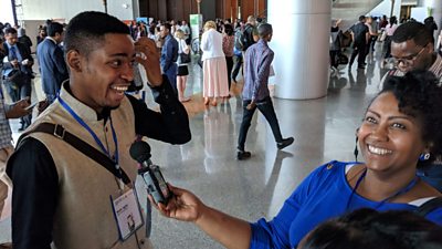 When the tables were turned! Kefa being interviewed about the importance of media freedom