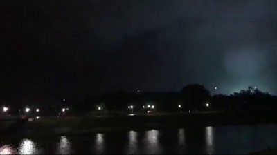 Dayton storm at night