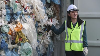 Shipping container of waste