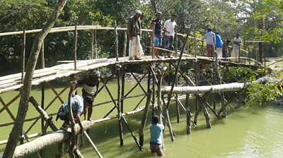 Building sturdy bridges in Bangladesh as part of our show, Amrai Pari