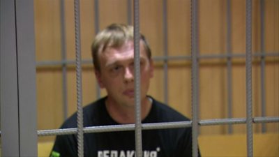 Ivan Golunov in court in Moscow