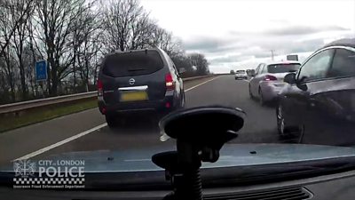 Dashcam footage from the crash