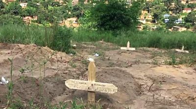 A makeshift prison graveyard in DR Congo