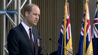 Prince William at National Memorial Arboretum for D-Day service