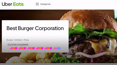 A BBC News team set up a fake takeaway restaurant on Uber Eats and started selling burgers.