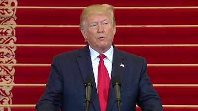US President Donald Trump says he is looking forward to meeting North Korean leader Kim Jong-un at the fortified zone between the two Koreas.