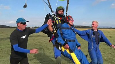 This isn't Tommy's first time as he trained with the Parachute Regiment in World War Two.