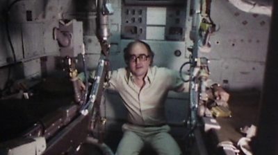The BBC's James Burke takes a look around the command module