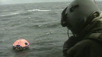 A lifeboat is pictured after the 1994 Estonia ferry sinking