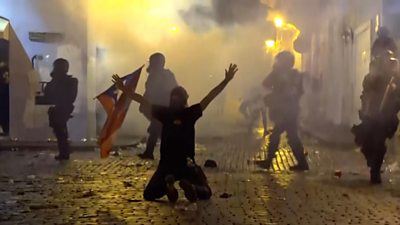 As Governor Ricardo Rosselló resists calls to resign, huge protests in San Juan ended in violence.