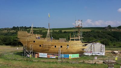 Replica Mayflower built to be burned in Great Torrington