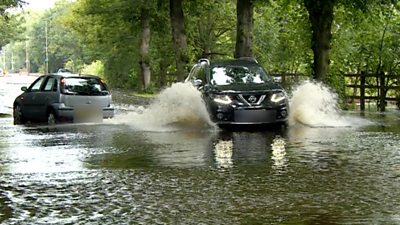 Cars in flood water