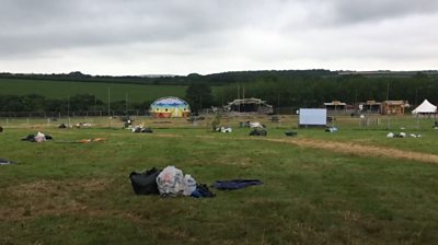 Dumped festival tents recycled into beach clean bags